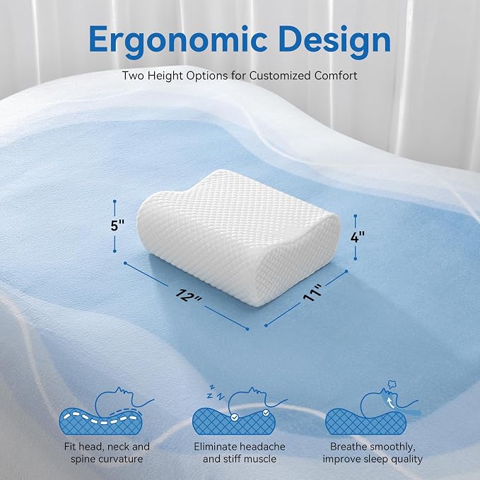 AM AEROMAX Travel Contour Memory Foam Pillow, Cervical Pillow - Image 3