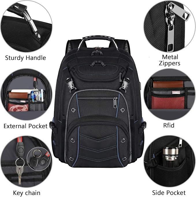 18.4 Laptop Backpack for unisex, 55L Extra Large Gaming Laptops Backpack - Image 2