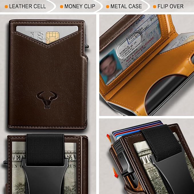 BULLIANT Men Wallet Gift Boxed, Slim Front Pocket Wallet Money Clip Card Holder - Image 4