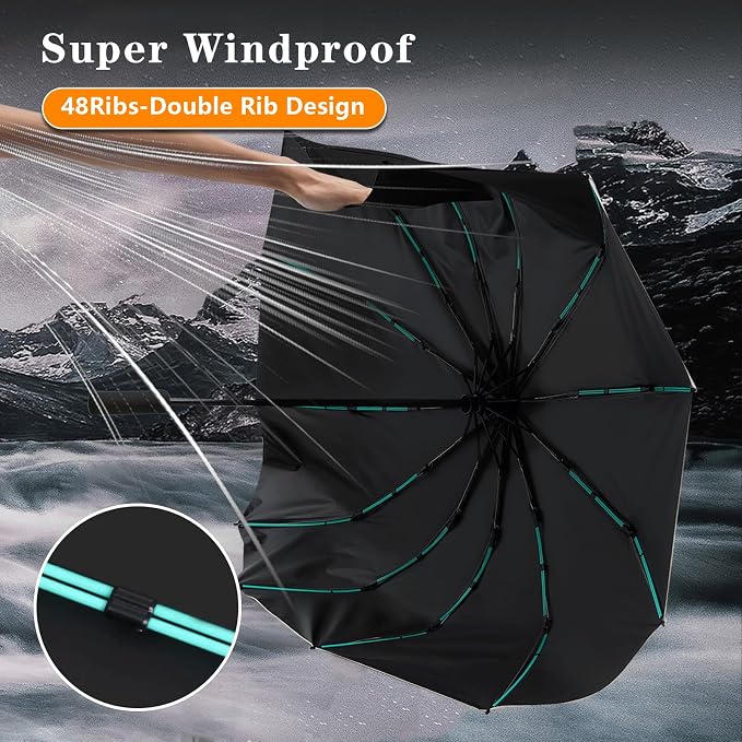 Large Double-Ribs Umbrella Automatic Folding Umbrella - Image 5