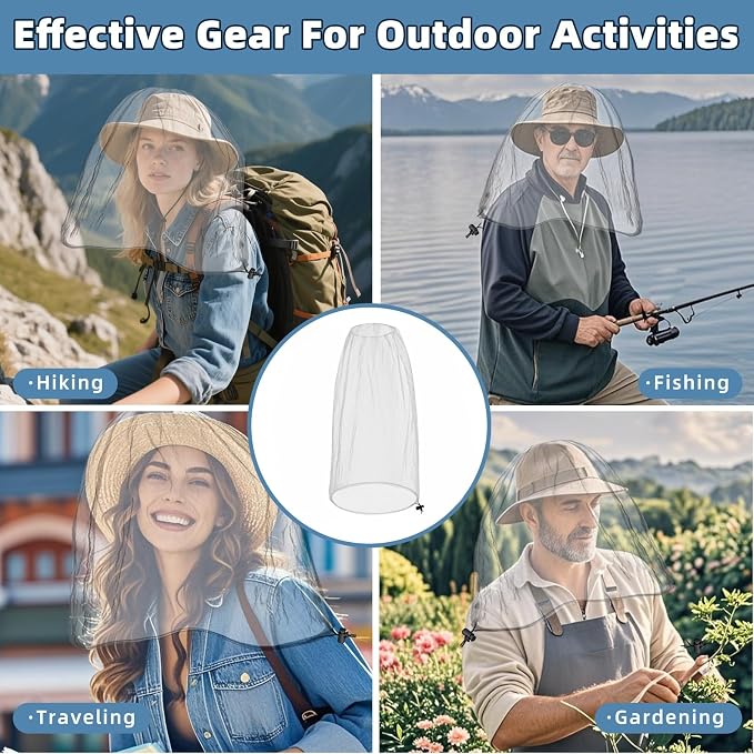 Oversized Mosquito Net 42 x 25 Inches Ultra Large Mosquito Head Net Face Neck - Image 6