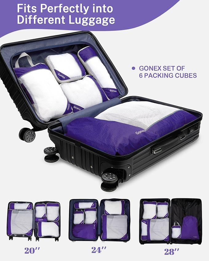 Compression Packing Cubes, Gonex Extensible Storage Mesh Bags Organizers - Image 5