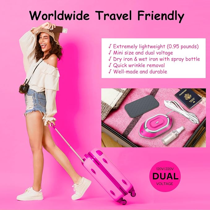 Newbealer Travel Iron with Dual Voltage - 120V/220V Lightweight Dry Iron - Image 2