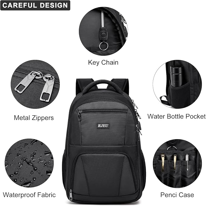 School Backpack for Teen Boys, 15.6 Inch Anti Theft Laptop Bookbag - Image 5