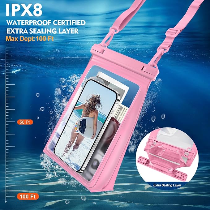 Large Waterproof Phone Pouch, Cell Phone Dry Bag - Image 2
