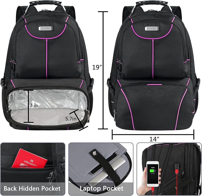 VECKUSON Laptop Backpack, 15.6 Inches - Image 3