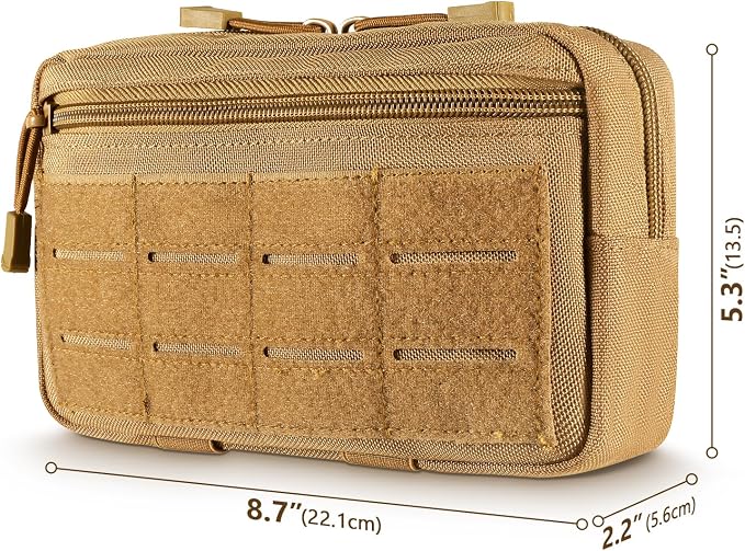 Tactical Molle Admin Pouch Utility Laser Cut EDC Tool Pouch Bag Horizontal - Image 3