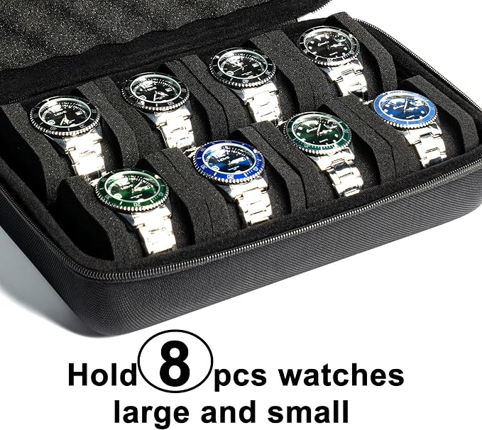 8 slots Watch Case, hard watch storage case, hard watch box, padded case - Image 3