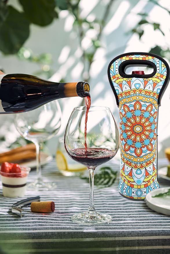 Neoprene Wine Tote Insulated Bag Single Bottle Wine Carrier Built Wine Bottle - Image 8