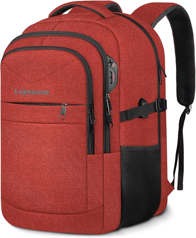 Lapsouno Large Backpack, Travel Laptop Backpack, Carry on Backpack, Sturdy 17 by Lapsouno