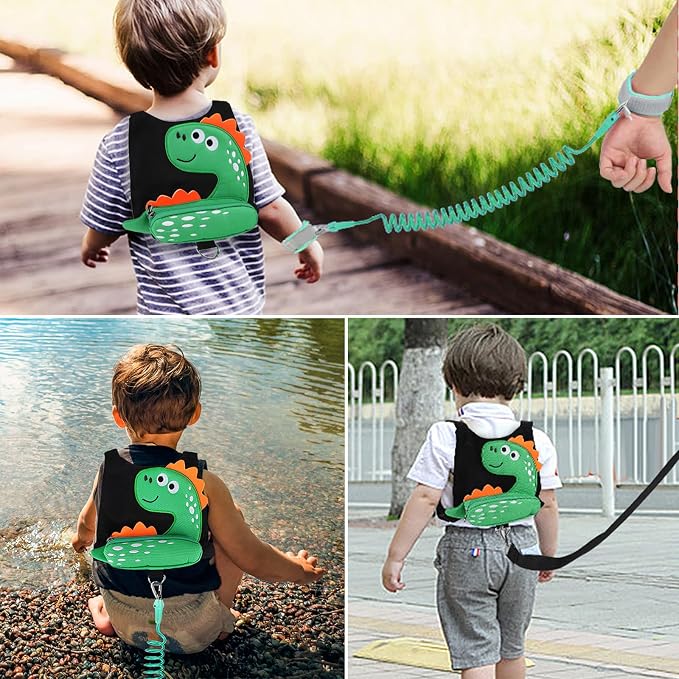 3 in 1 Toddler Harness Leash + Baby Anti Lost Wrist Link, Accmor Cute Dinosaur - Image 6