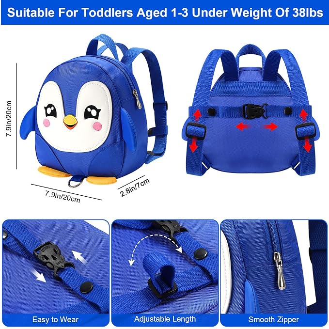 Accmor Toddler Harness Backpack Leash, Cute Penguin Kid Backpacks - Image 2