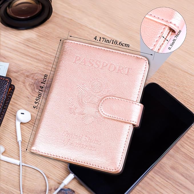 TIGARI Passport Holder for Travel Women Men, PU Leather Waterproof RFID - Image 6