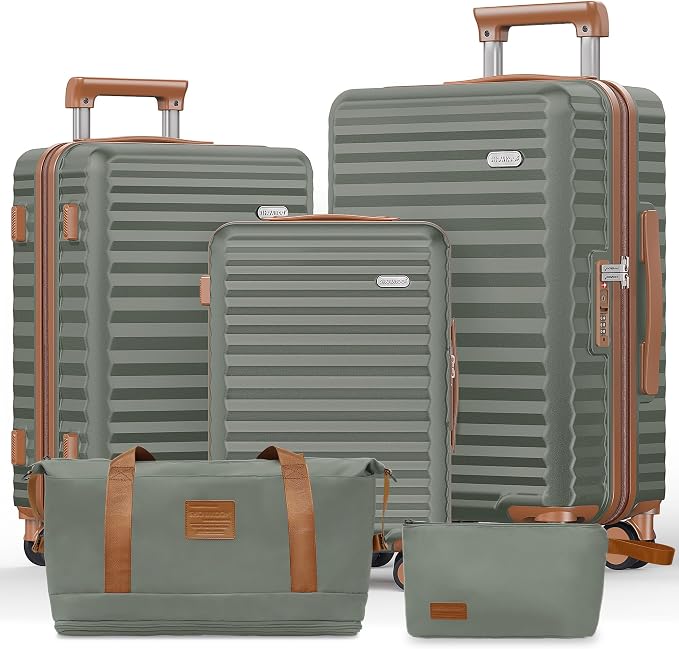 SHOWKOO Luggage Sets 3 Piece Hardside Expandable Suitcase by SHOWKOO