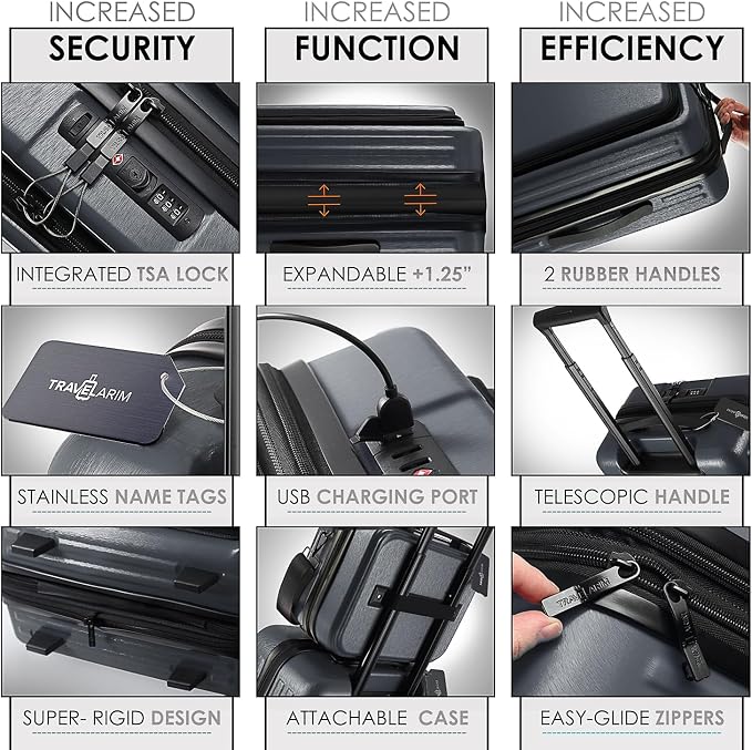 Hard Shell Luggage Sets with Spinner Wheels 4 Piece, Expandable Large Suitcases - Image 3