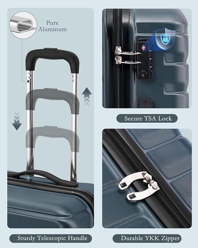 Coolife Luggage Sets 3 Piece, 20In Carry On Luggage - Image 7