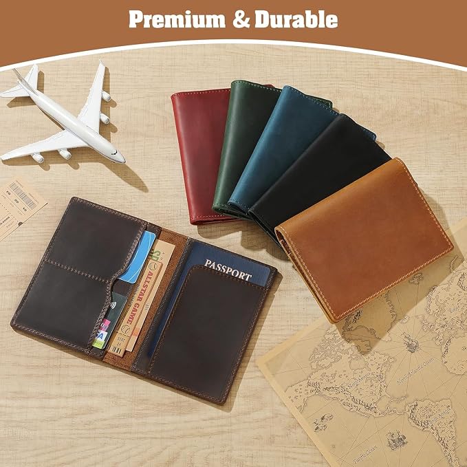 Jack&Chris Leather Passport Holder, Handmade Passport cover, Travel Wallet - Image 5
