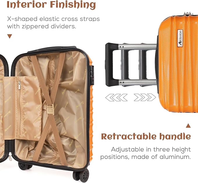 Luggage Set 3 Piece Luggage Set ABS hardshell Spinner Wheels Luggage Carry on - Image 3