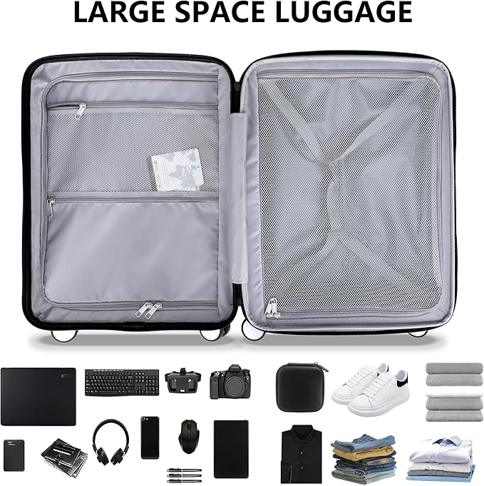 20 Inch Lightweight Expandable Carry On Luggage, PC Hardside Suitcase - Image 7