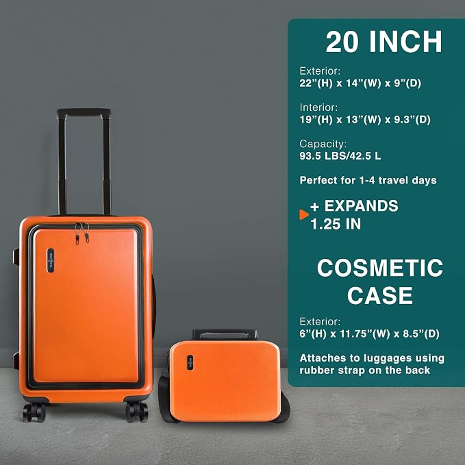 Luggage Sets 3 Piece, 22 Inch Carry on Luggage and 24 Inch Suitcases - Image 2