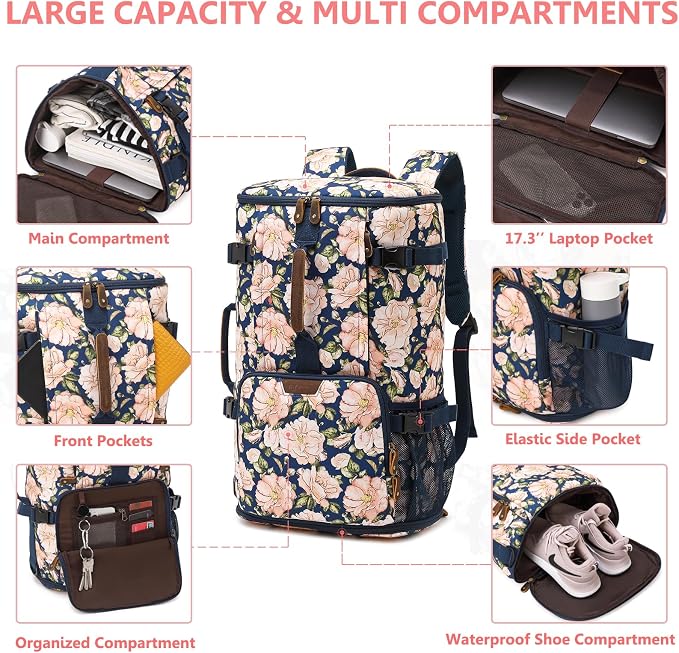 G-FAVOR Travel Backpack for Women, 40L Carry On Backpack Flight Approved - Image 4