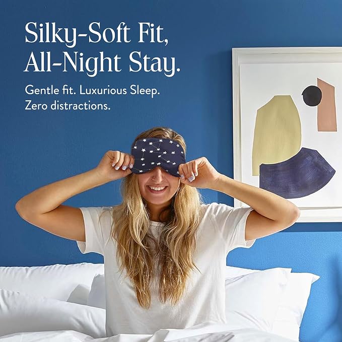 Brooklinen Silk Eye Mask for Sleeping – Celestial Blue, 100% Mulberry Silk - Image 5