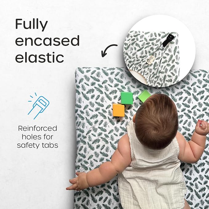 Quiggly Travel Crib Sheets for Guava Lotus, 2 Pack Organic Cotton Jersey Knit - Image 5