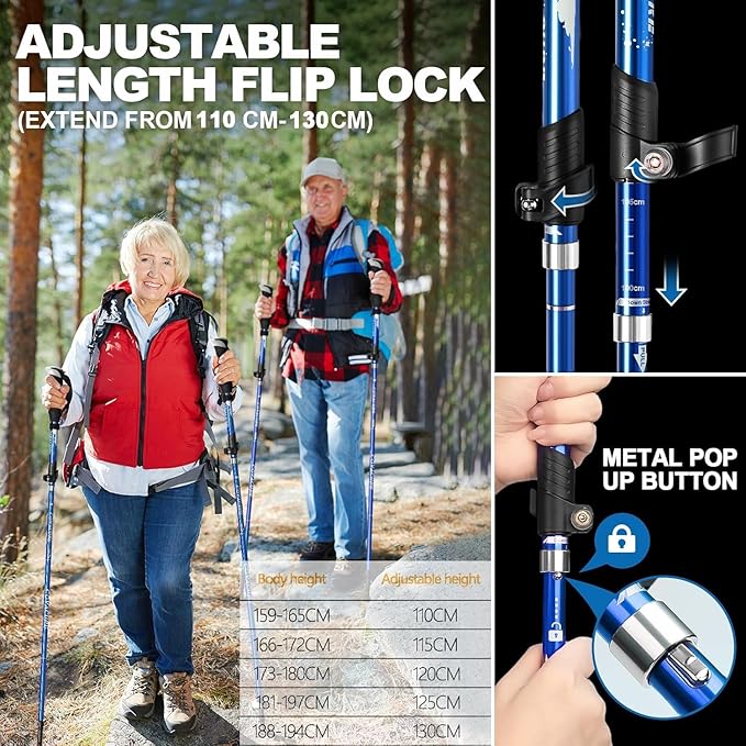 Covacure Trekking Poles Collapsible Hiking Poles - Image 3