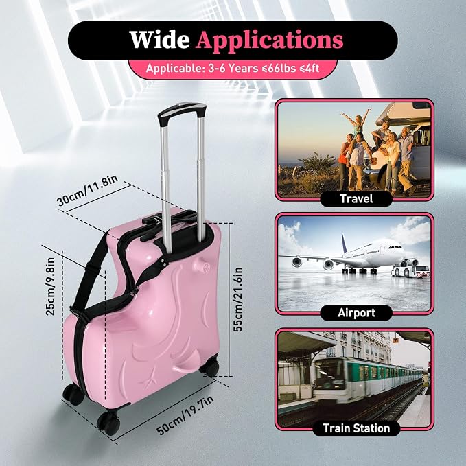 20 Inch Children's Ride On Trolley, Toddler Luggage Seat Ride - Image 2