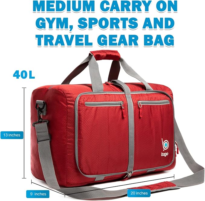 Bago Foldable Duffel Bags for Traveling Women & Men - 40L Sports Packable - Image 7