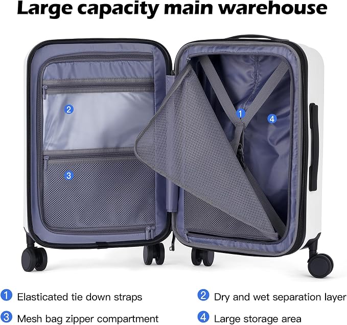 BISON DENIM 20 Inch Carry On Luggage, PC Lightweight Hardside Expandable - Image 4