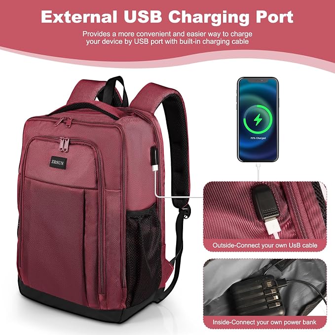 Travel Backpack, Business Anti Theft Slim Sturdy Laptops Backpack - Image 2
