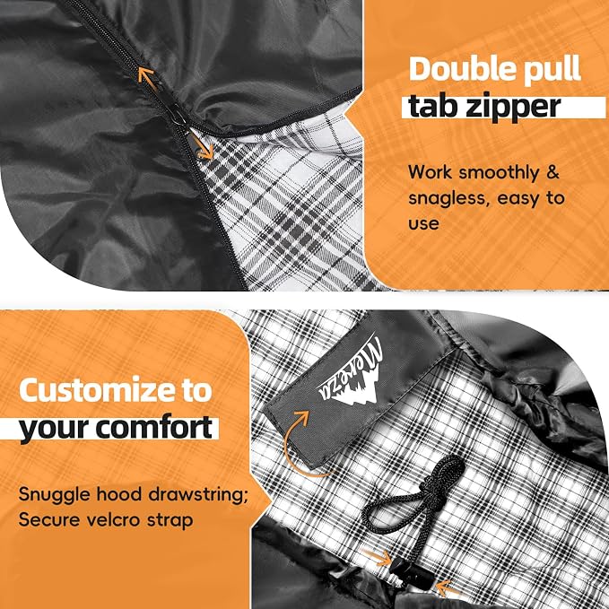 MEREZA Flannel Sleeping Bag for Adults XL, Large Wide Sleeping Bags for Camping - Image 6