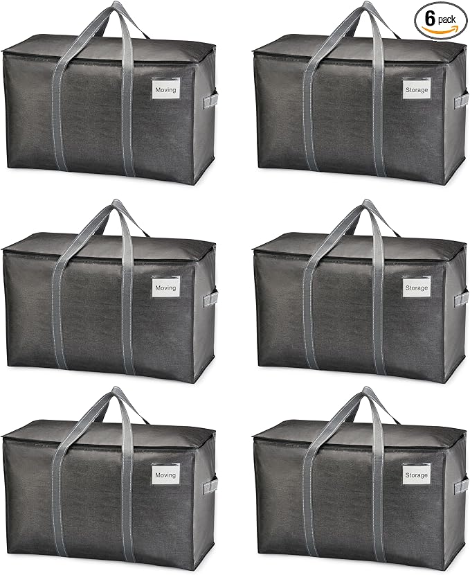 VENO 6 Pack Moving Bags, Heavy Duty, Moving Boxes Alternative, Packing Storage by Veno