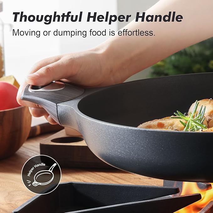 SENSARTE Nonstick Frying Pan Skillet 12.5Inch Large Non Stick Omelette Pans - Image 2