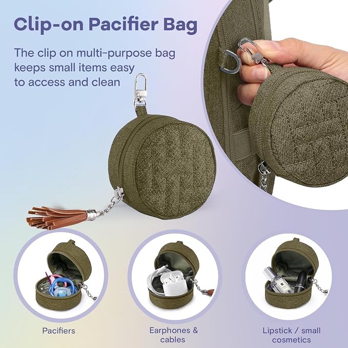 RUVALINO Diaper Bag Backpack, Large Capacity, Waterproof, Olive Green - Image 10