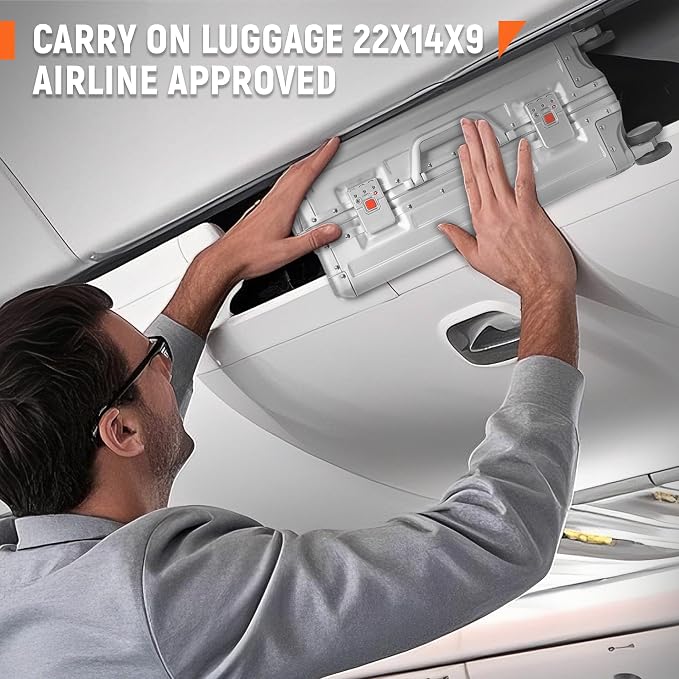 UrbanExplorer All Aluminum Carry On Luggage 22x14x9 Airline Approved Heavy Duty - Image 8