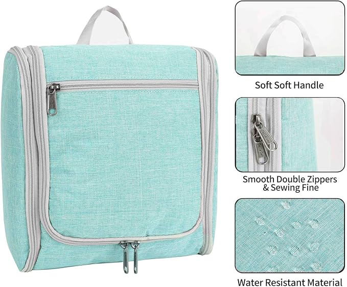Della Gao Travel Toiletry Bag for Men and Women, Bathroom Bag, Water-Resistant - Image 4