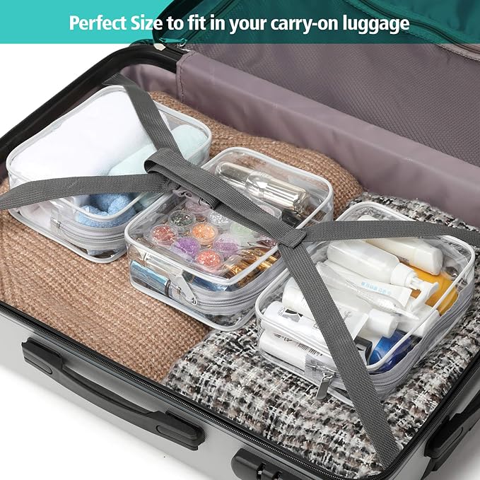 PACKISM Clear Makeup Bag, Waterproof TSA Approved Toiletry Bag Quart Size Bag - Image 6