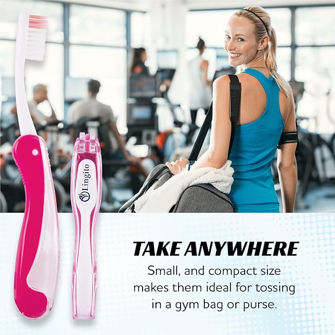 Lingito Mini Toothbrush with Cover, Folding Travel Size, Adults Kit - Image 7
