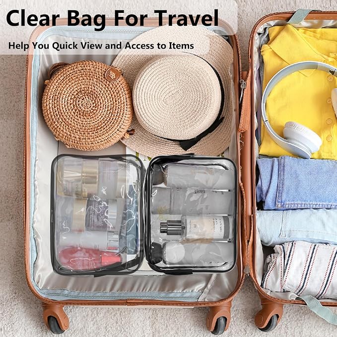 Lermende 2pcs Clear Toiletry Bag TSA Approved Travel Bag, Carry On - Image 5