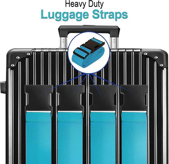 Luggage Straps for Suitcases TSA Approved Travel Belt 8 Pack by Chelmon - Image 3