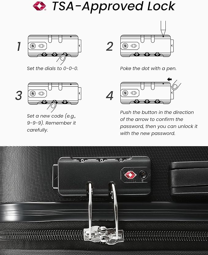 24 Inch Luggage with Spinner Wheels, Expandable Hardside Medium Checked Suitcase - Image 4