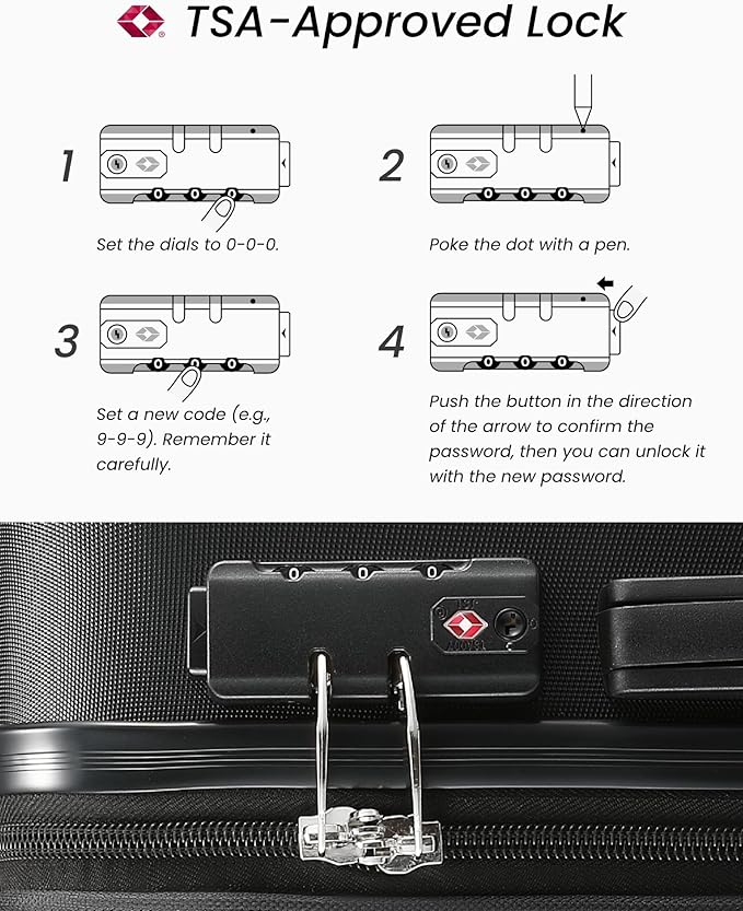 24 Inch Luggage with Spinner Wheels, Expandable Hardside Medium Checked Suitcase - Image 5
