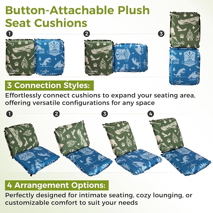 ATEPA Inflatable Stadium Seat Cushion, Self-Inflating Memory Foam Stadium Seats - Image 3