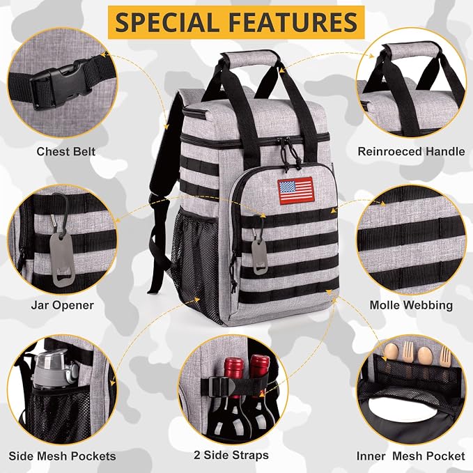 Tactical Backpack Cooler, Lunch Backpack - Image 7