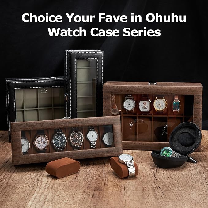 Ohuhu Watch Travel Case for Men Portable Single Watch Box and Storage Organizer - Image 8