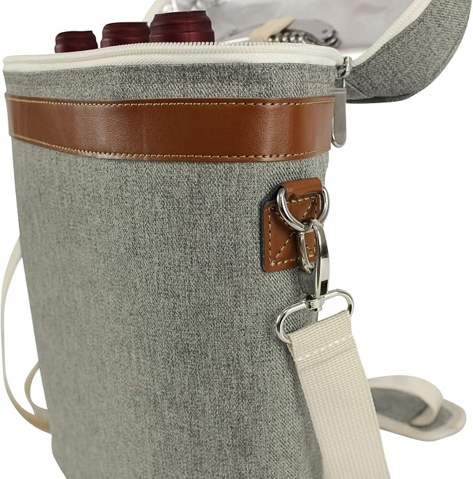 ZORMY 3 Bottle Insulated Wine Tote Cooler Bag, Portable Carrier - Image 5