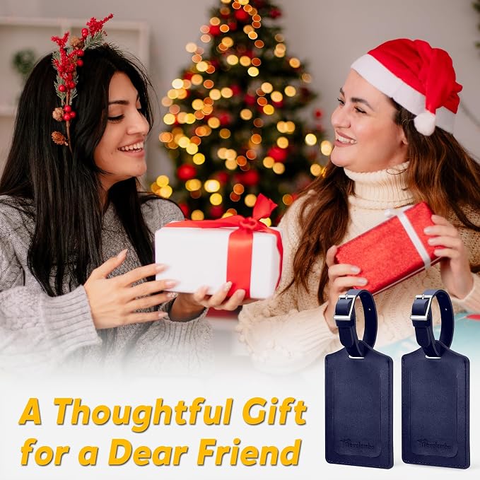 8 Pack Leather Luggage Travel Bag Tags by Travelambo - Image 6