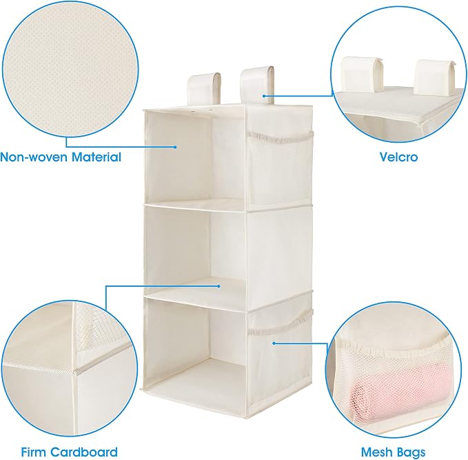 MAX Houser 3-Shelf Hanging Closet Organizer, Hanging Sweater Organizer - Image 4